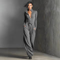Women's Elegant Knit Sparkling Zipper Front Jumpsuit